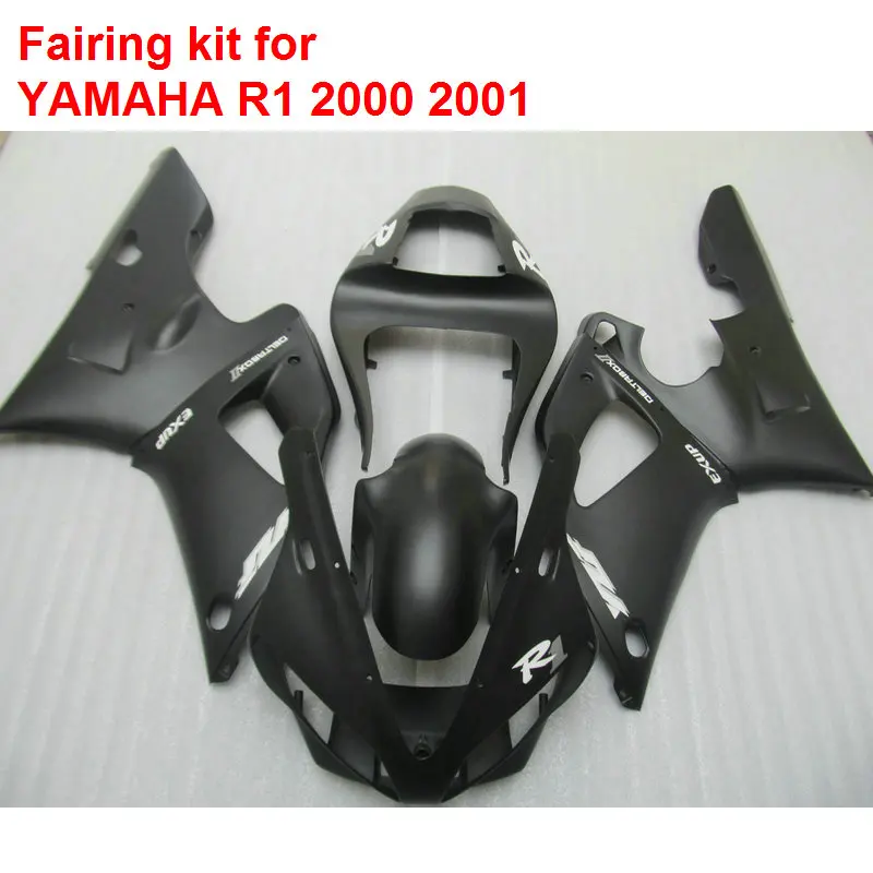 Матовые черные Запчасти для кузова мотоцикла Yamaha Обтекатели YZF R1 00 01 YZFR1 2000 2001