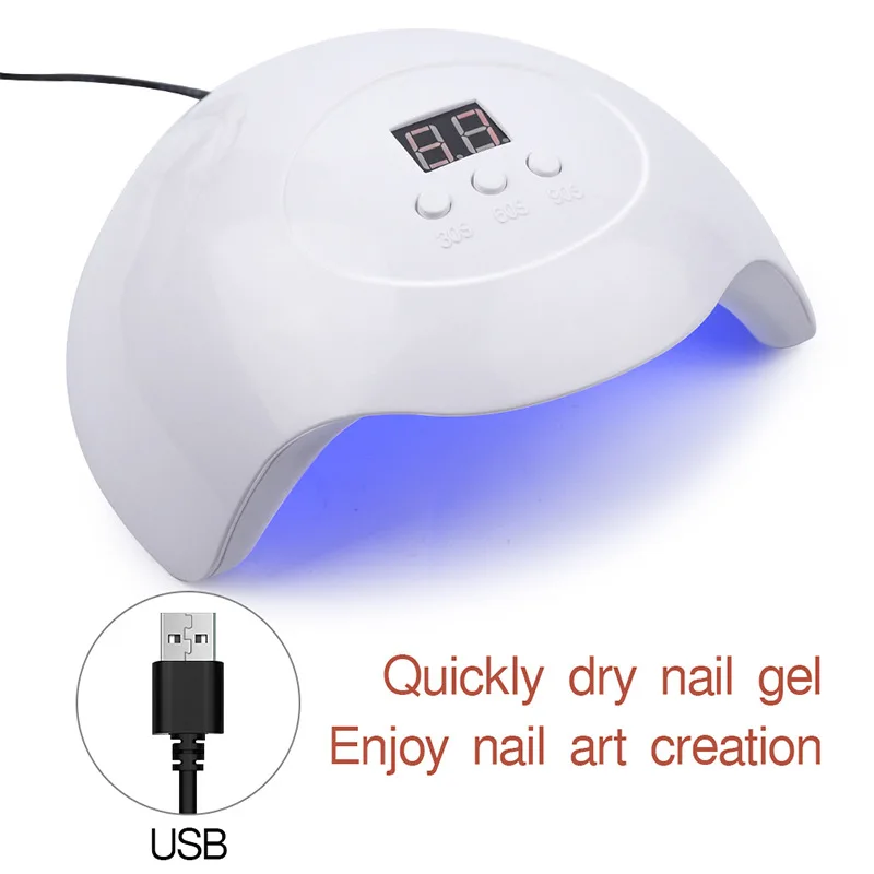 SUN UV 45W Nail Dryer LED Lamp Gel Polish Curing Sun Light USB For All Manicure Ice Lampa Art Tools | Красота и здоровье