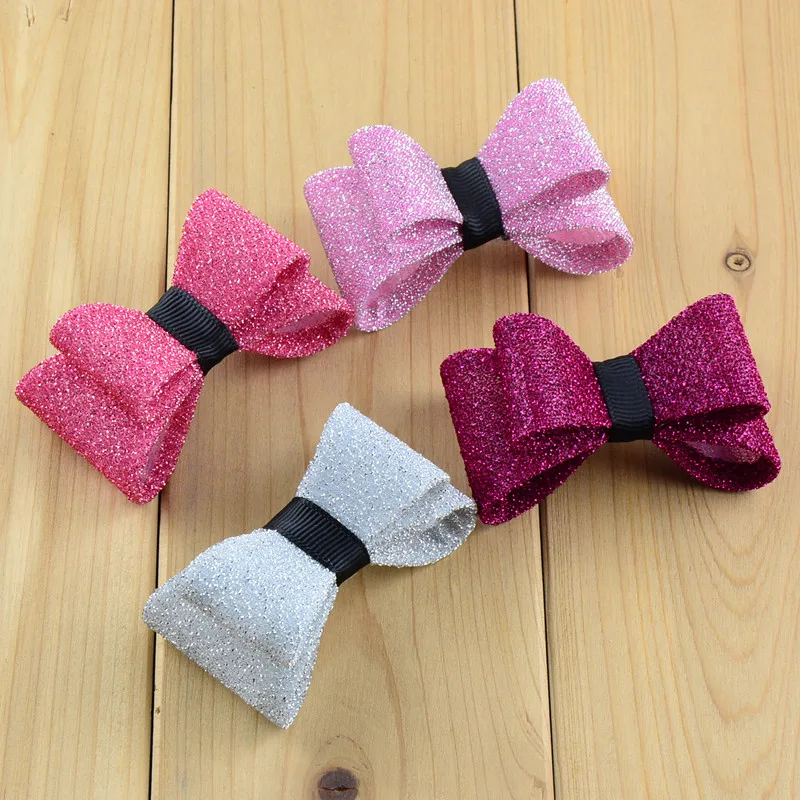 Двухслойный Блестящий однотонный 3d-бант без зажима экспресс-доставки головной