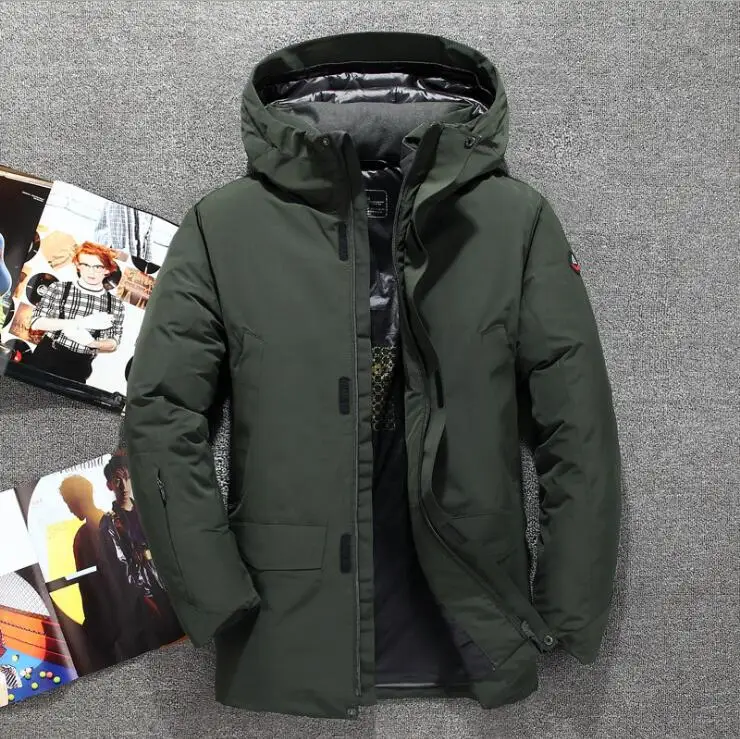 2018 winter jacket new men's outdoor fashion thick warm hooded high velvet long down | Спорт и развлечения