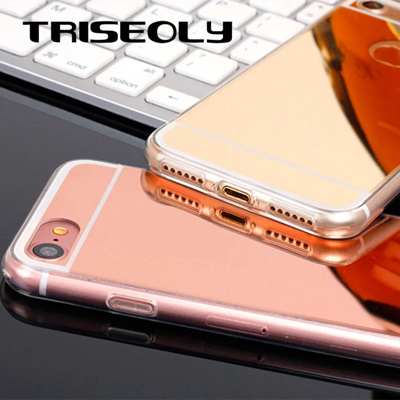 Зеркальный чехол TRISEOLY цвета розового золота для телефона OPPO A59 A37 A57 A83 A73 A75 F5 F7 F9 A5