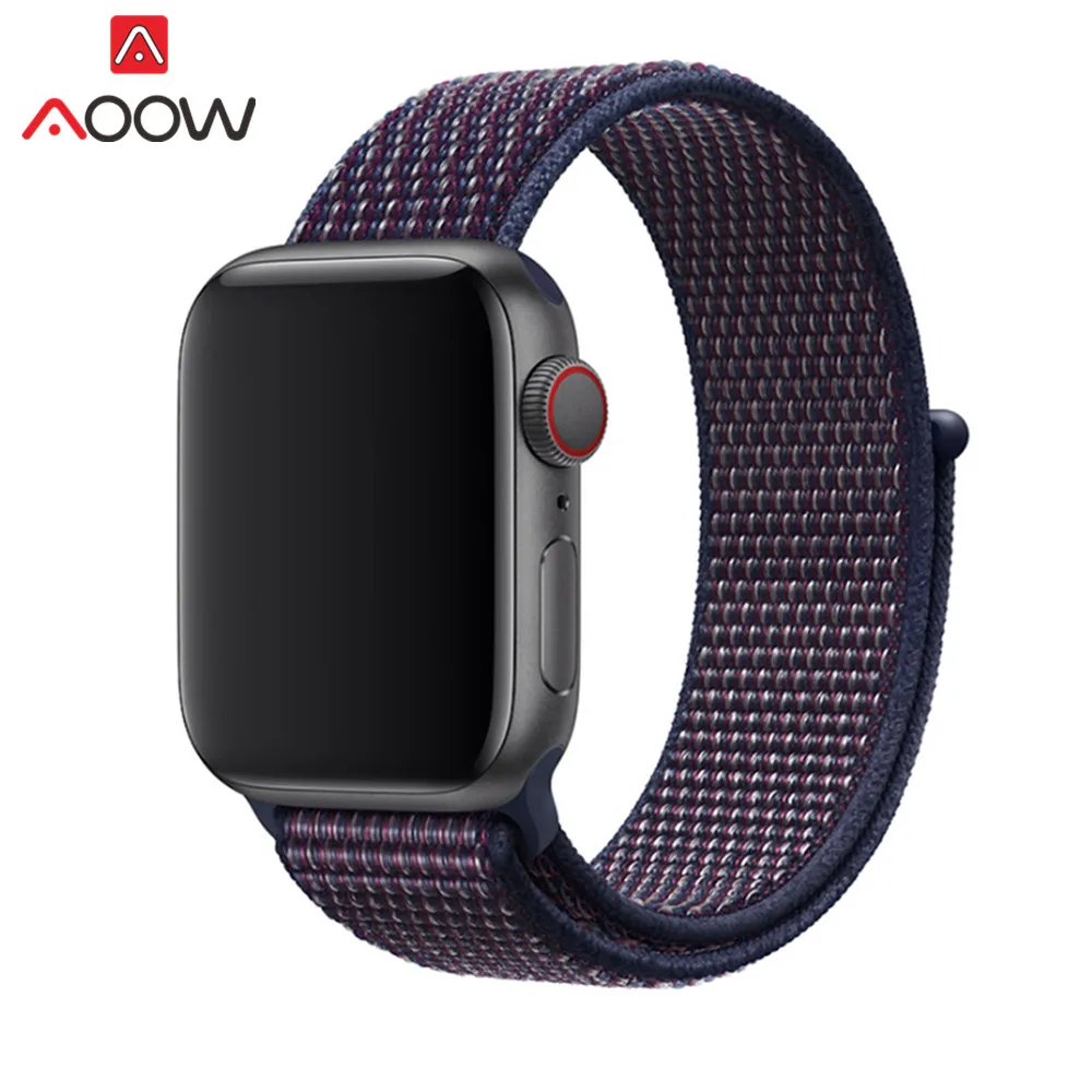 Цветной нейлоновый ремешок для часов Apple Watch 38 мм 42 мм 40 мм 44 мм тканый холщовый ремешок на липучке браслет для часов iwatch 1 2 3 4 - Цвет ремешка: Colour 12