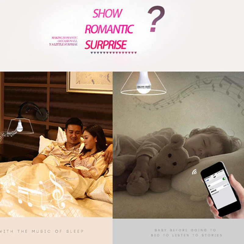 Светодиодная лампа музыкальные лампы bluetooth беспроводной динамик освещение для