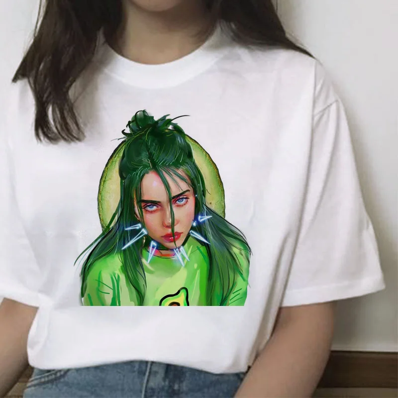 7248 Billie eilish Футболка женская хип-хоп топы Новая забавная модная футболка harajuku ulzzang 90s гранж уличная футболка Повседневная Женская - Цвет: 7248