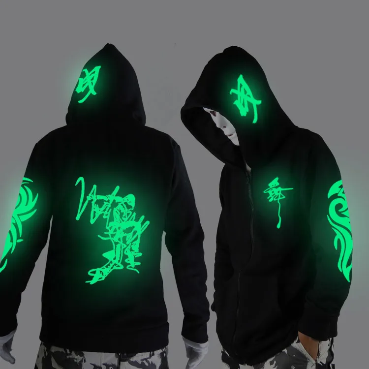 Noctilucent long-sleeved jacket clothes loose coat and students fashion clothing dance night shining clothing ghost dance - Цвет: Dancer