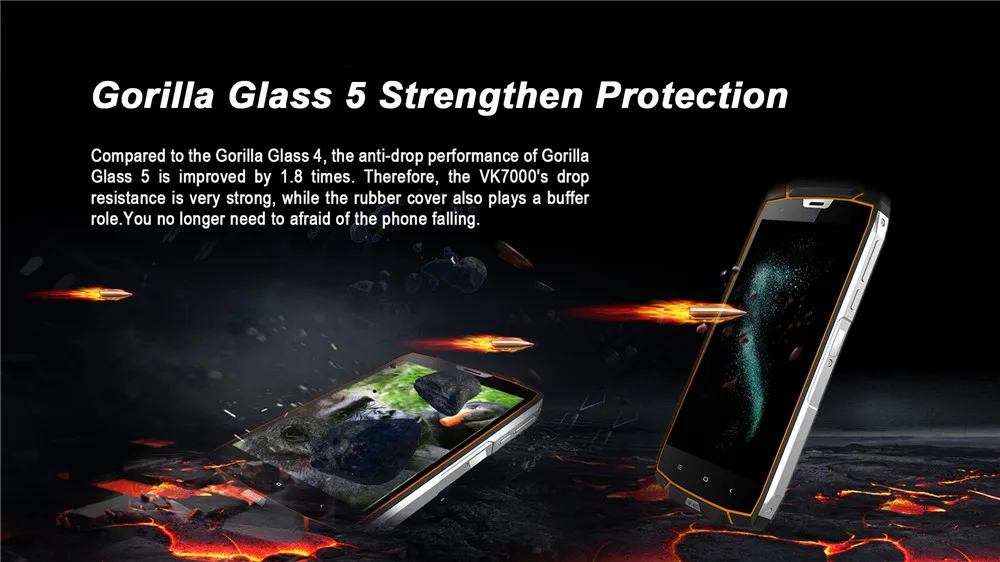 Vkworld VK7000 Face ID IP68 водонепроницаемый ударопрочный смартфон 5," 4 Гб ОЗУ+ 64 Гб ПЗУ OTG 16 Мп+ 13 МП 5600 мАч отпечаток пальца 4G сотовый телефон