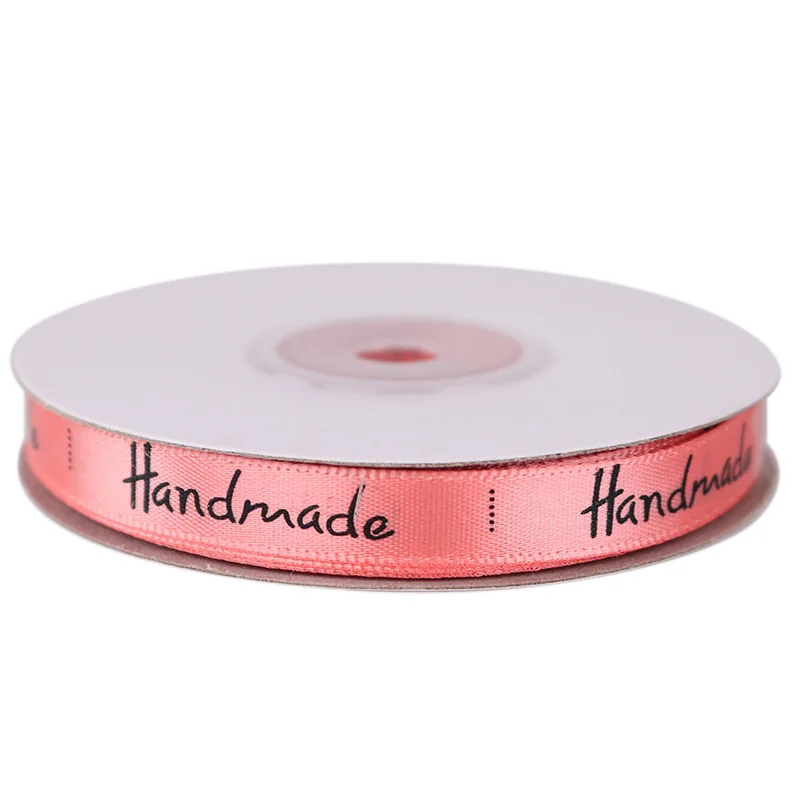 watermelon red 3/8 ''(10 мм) 25 ярдов полиэфирная лента ручной работы с принтом для рукоделия, свадебной вечеринки, украшения, аксессуары для упаковки подарков - Цвет: watermelon red