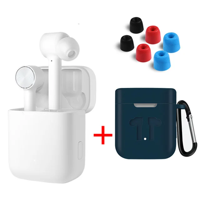 blue case add plug Оригинальные наушники Xiaomi Air TWS Airdots Pro, bluetooth-гарнитура, переключатель ANC, ENC, стерео, автоматическая пауза, управление нажатием, беспроводные наушники - Цвет: blue case add plug
