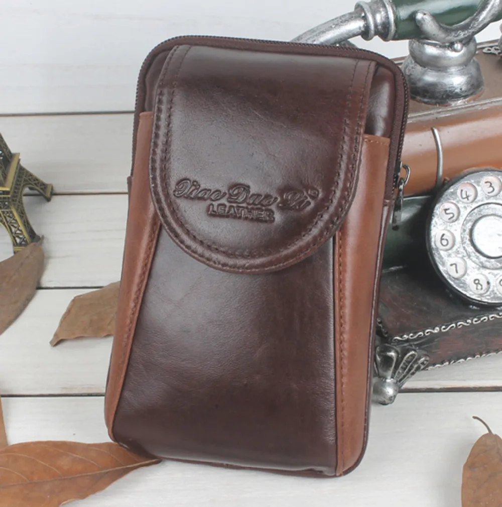 Новая мужская поясная сумка из воловьей кожи с натуральным воском чехол для