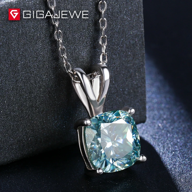 GiGAJEWE, 3 карата, украшение на подушку, модное ожерелье из стерлингового серебра 925 пробы с инкрустацией муассанитом, подарок на день рождения