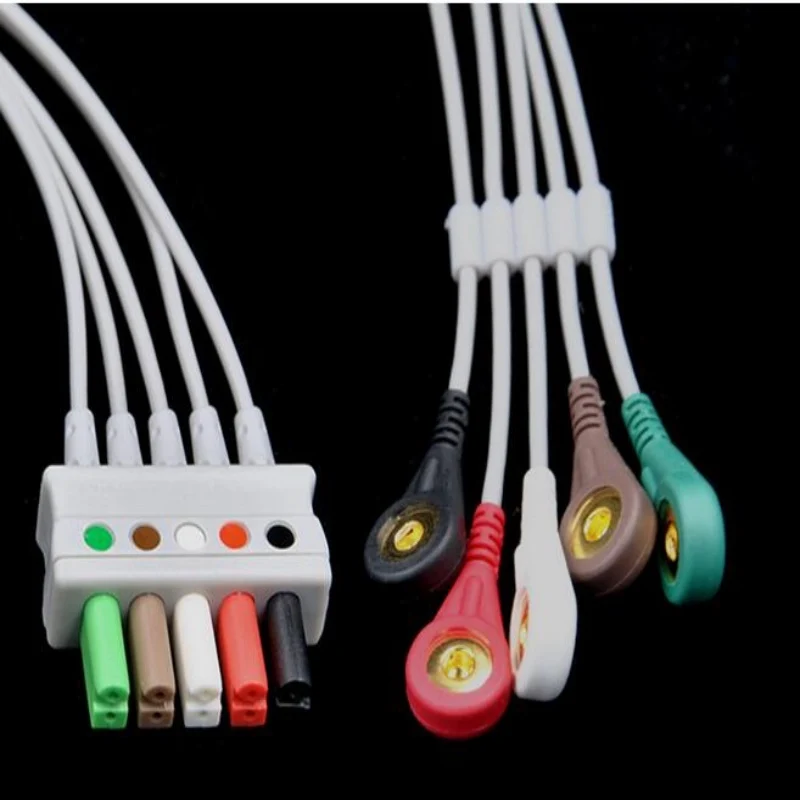 Совместимый с Mindray MEC1000 PM7000/8000/9000 ECG 5 leadпроводов зажим конец стволовой кабель