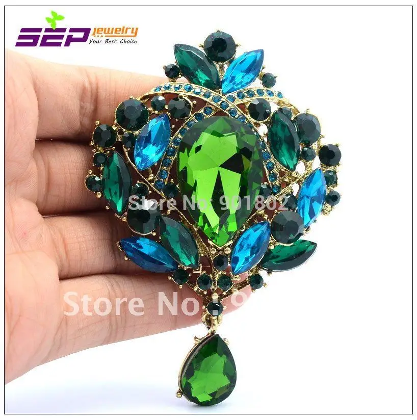 Винтажная брошь в форме капли Стразы с кристаллами булавка цветка женское