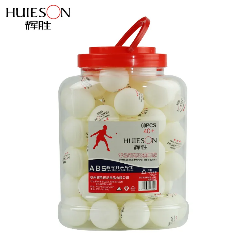 

Huieson 60 Pcs Professional Table Tennis Balls ABS New Material Plastic Ping Pong Balls Table Training Balls D40+mm 2.8g 3 Star