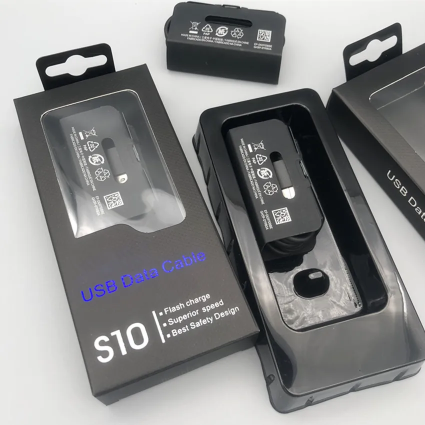 100 шт./лот 1 м type C USB кабель для синхронизации данных кабель для быстрой зарядки провод для Samsung S10 S8 S9 Note 8 9 с упаковкой
