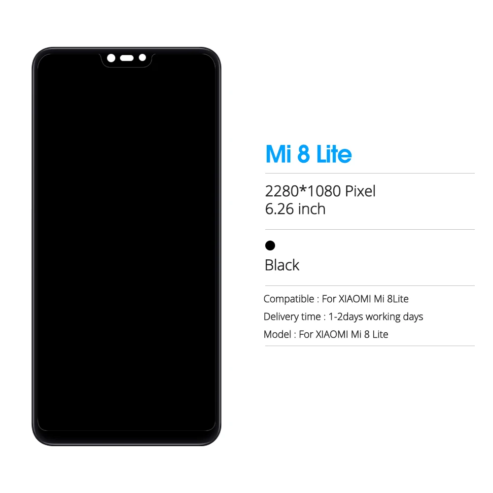 6,2" ЖК-дисплей AAA для Xiao mi 8 lite mi 8 Youth ЖК-дисплей сенсорный экран mi 8x mi 8x дигитайзер сборка Замена Черный