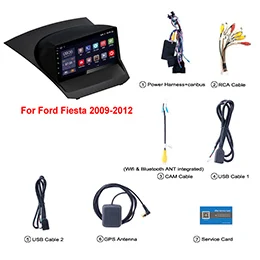2009-2012 9 дюймов 2.5D ips HD мультисенсорный экран Android8.1 2G ram 32G rom NAVI для Ford Fiesta 2009- с Bluetooth USB wifi SWC - Цвет: 2009-2012
