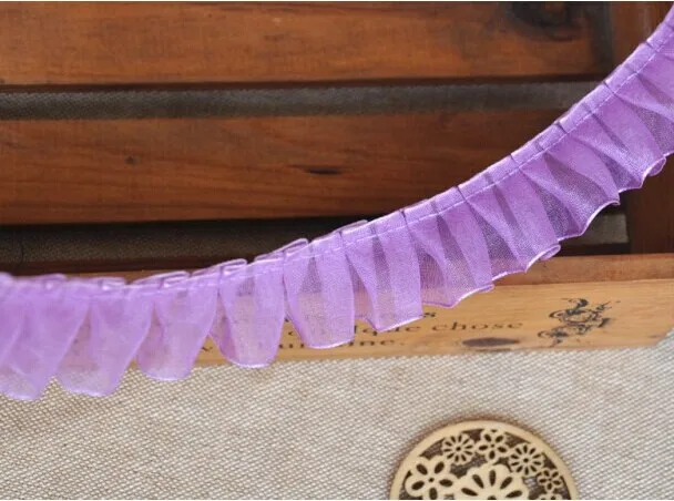 10 ярдов/партия шифоновая кружевная ткань с оборками 2 5 см | Дом и сад