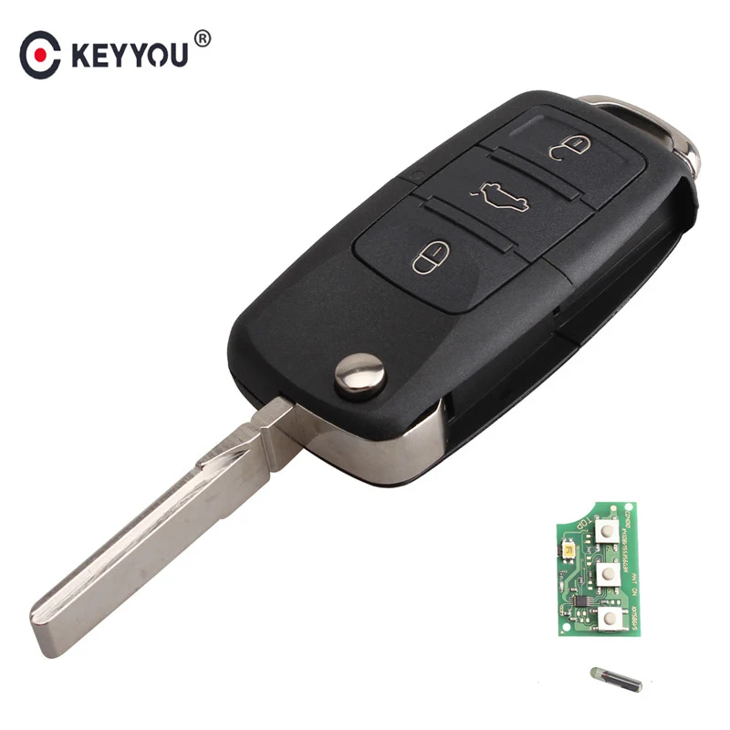 KEYYOU 4 кнопки дистанционного ключа Fob 315 МГц FCCID HLO1J0959753AM753DC ID48 чип для Фольксваген