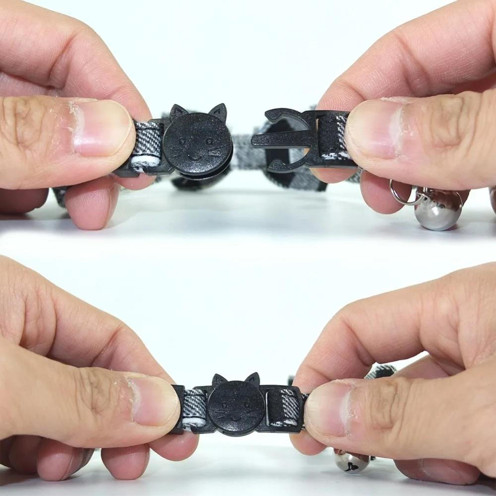 XPangle черно белый клетчатый воротник для кошек с колокольчиками галстук бабочка