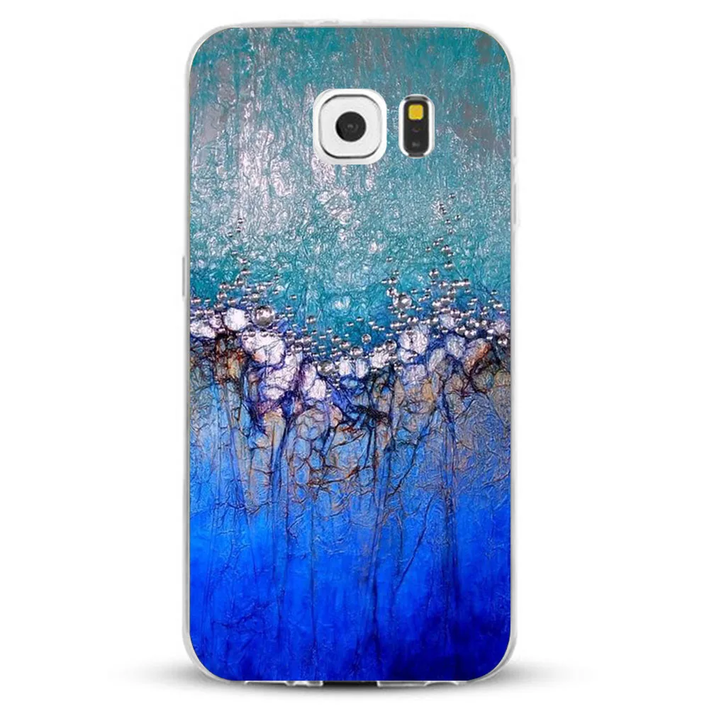 Для Samsung Galaxy S6 случаи Мода камень мрамор Blue ультра тонкий мягкий Силиконовый ТПУ