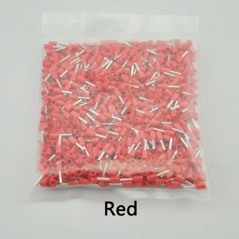 

1000 PCS E6018 Tube pre-insulating terminal insulated cable wire connector crimp terminal (type TG-JT) AWG #10 VE6018