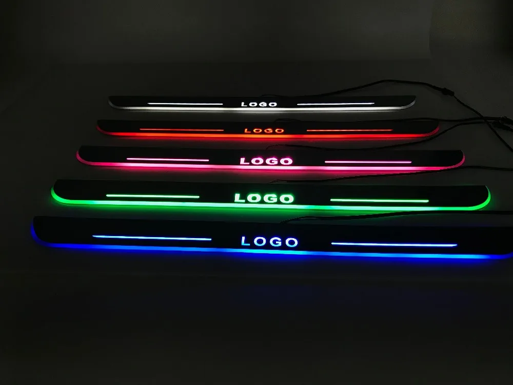 

Osmrk LED moving door scuff plate Nerf Bars & Running Boards door sill light overlays for Hummer, top quality