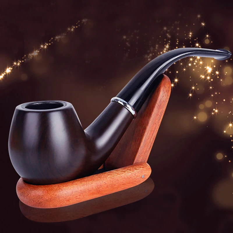 Classic Pipe Smoking Set of Solid Wood Smoke Tube Filter Wooden Cigarette accessories |