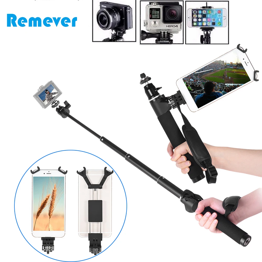 Выдвижная селфи палка монопод для Gopro Hero экшн-камеры алюминиевый сплав селфи палка с 1/" винт для DJI OSMO стабилизатор