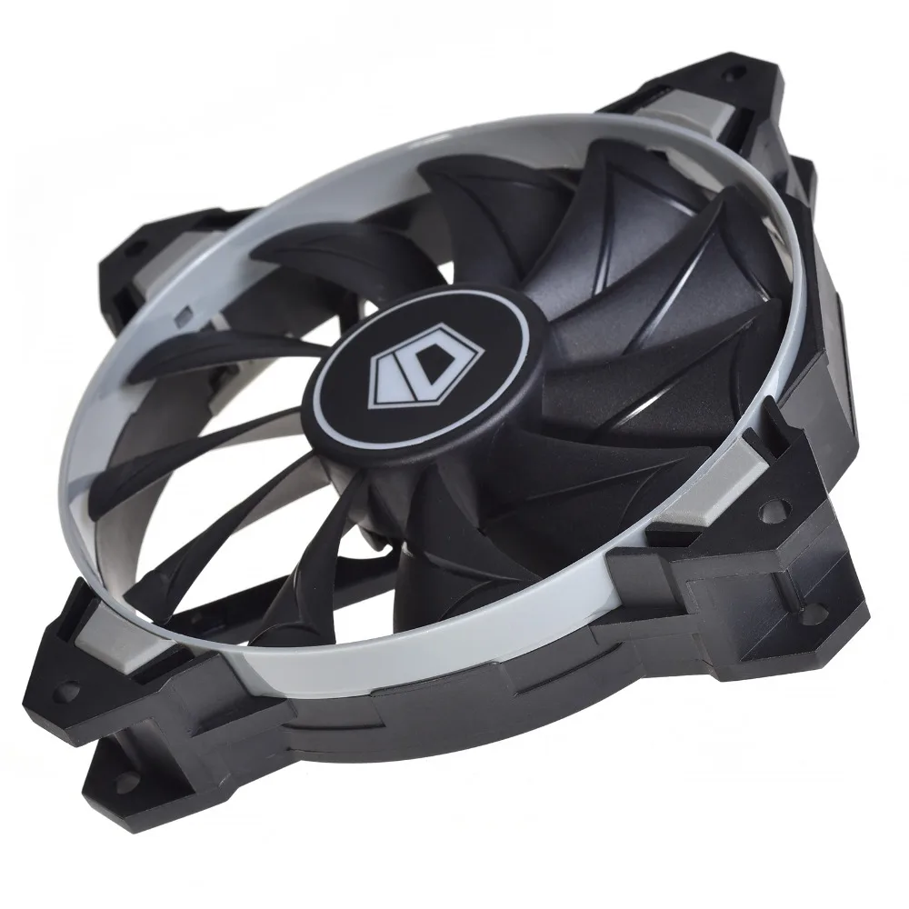 ID-COOLING серый круговой концентрический 120 мм 4Pin PWM вентилятор с De-vibration резиновой 1500