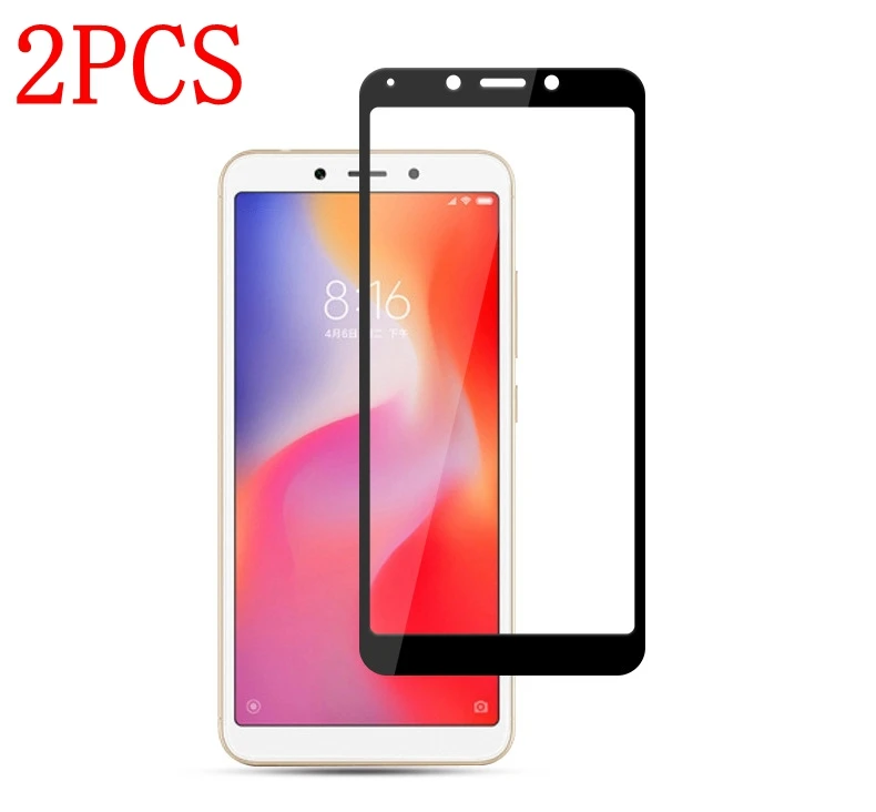 2 шт полностью клея полное покрытие закаленное стекло для Xiaomi Redmi 6 защитная
