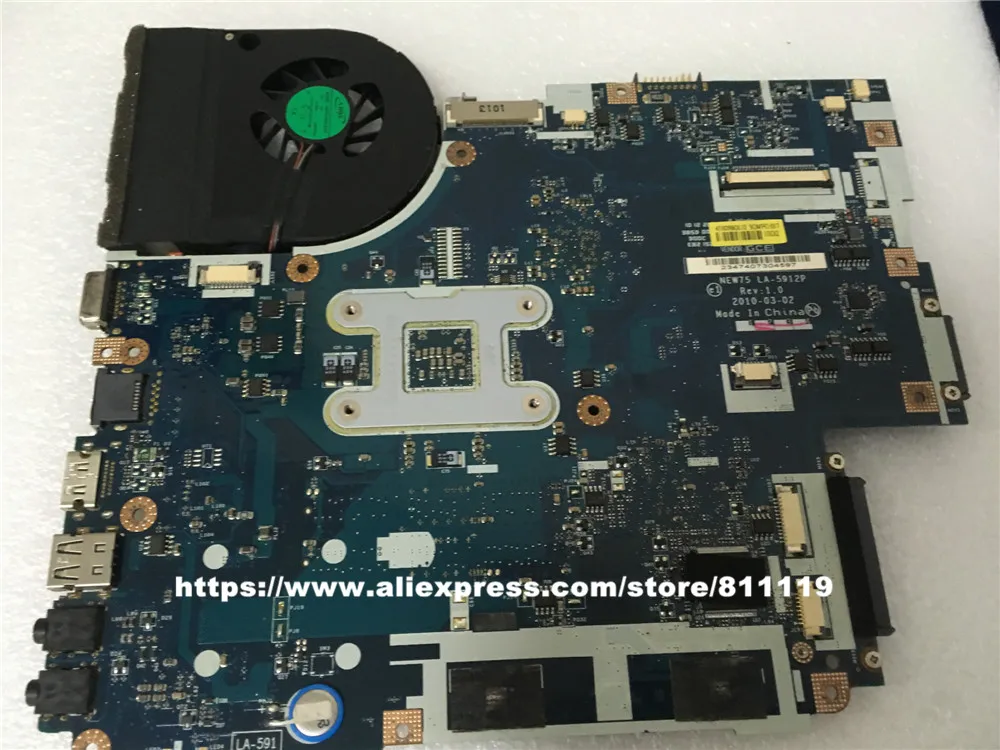 Материнская плата yourui NEW75 LA 5912P + радиатор ЦП = 5911P для ACER Aspire 5552G 5551G E640 MB.BL002.001 (MBBL002001)
