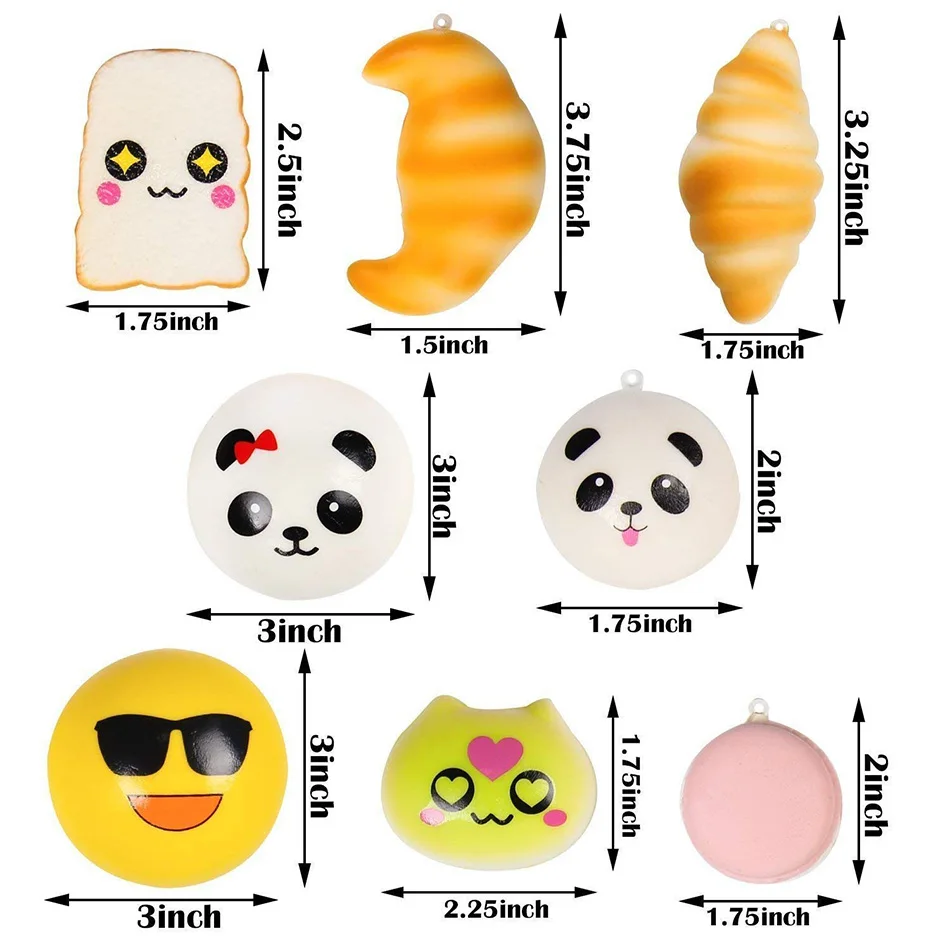 Случайным образом, 50 шт в наборе, Squishies крем Ароматические медленно поднимающийся Kawaii моделирование чудесными игрушками Jumbo средний мини мягкие Squishies, чехол для телефона с ремешком
