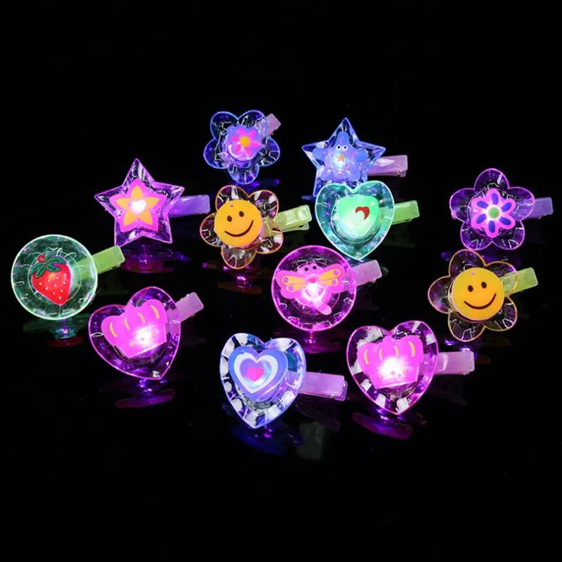 Новинка заколки для волос с изображением героев мультфильмов мигающие Детские