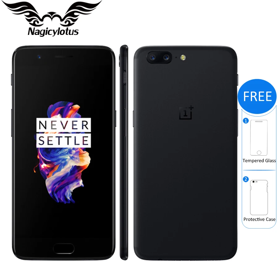 Мобильный телефон OnePlus 5, 4G LTE 5,5 ''Snapdragon 835, четыре ядра, 6 ГБ, 64 ГБ, 20,0 МП, 16,0 Мп, NFC, сканер отпечатков пальцев, смартфон