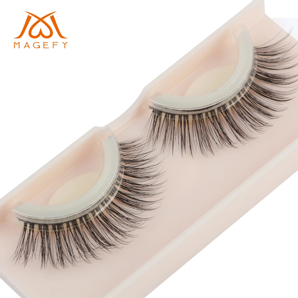 

1 Pair Self-adhesive Mink Hair False Eyelashes Extension Tools Reusable Lashes Natural Makeup Long Lasting Eye Lash Faux Cils