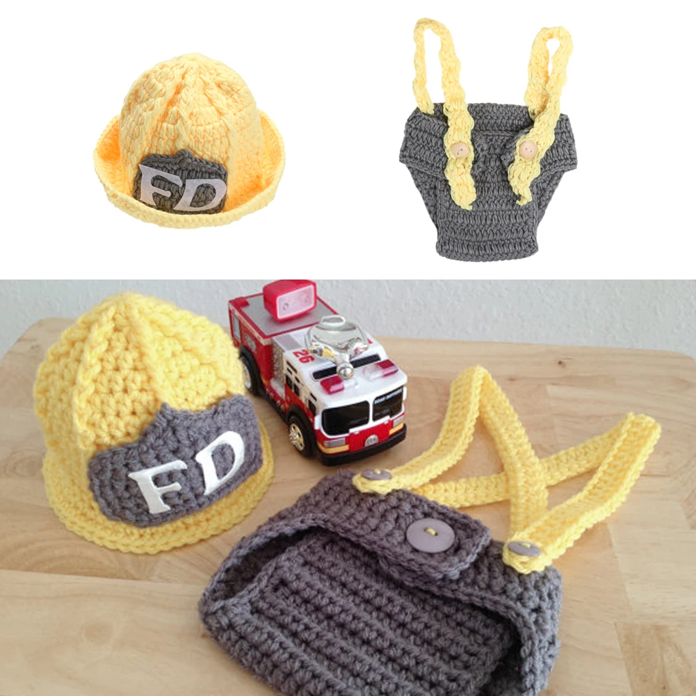 Вязаная шапочка для новорожденных и малышей комплект со штанами на подтяжках