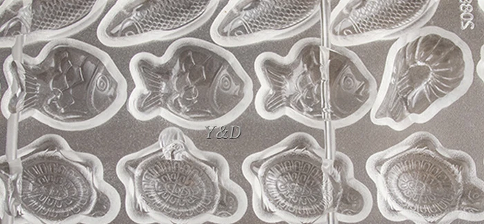 Жесткая Пластиковая форма для шоколада с изображением рыбы креветки