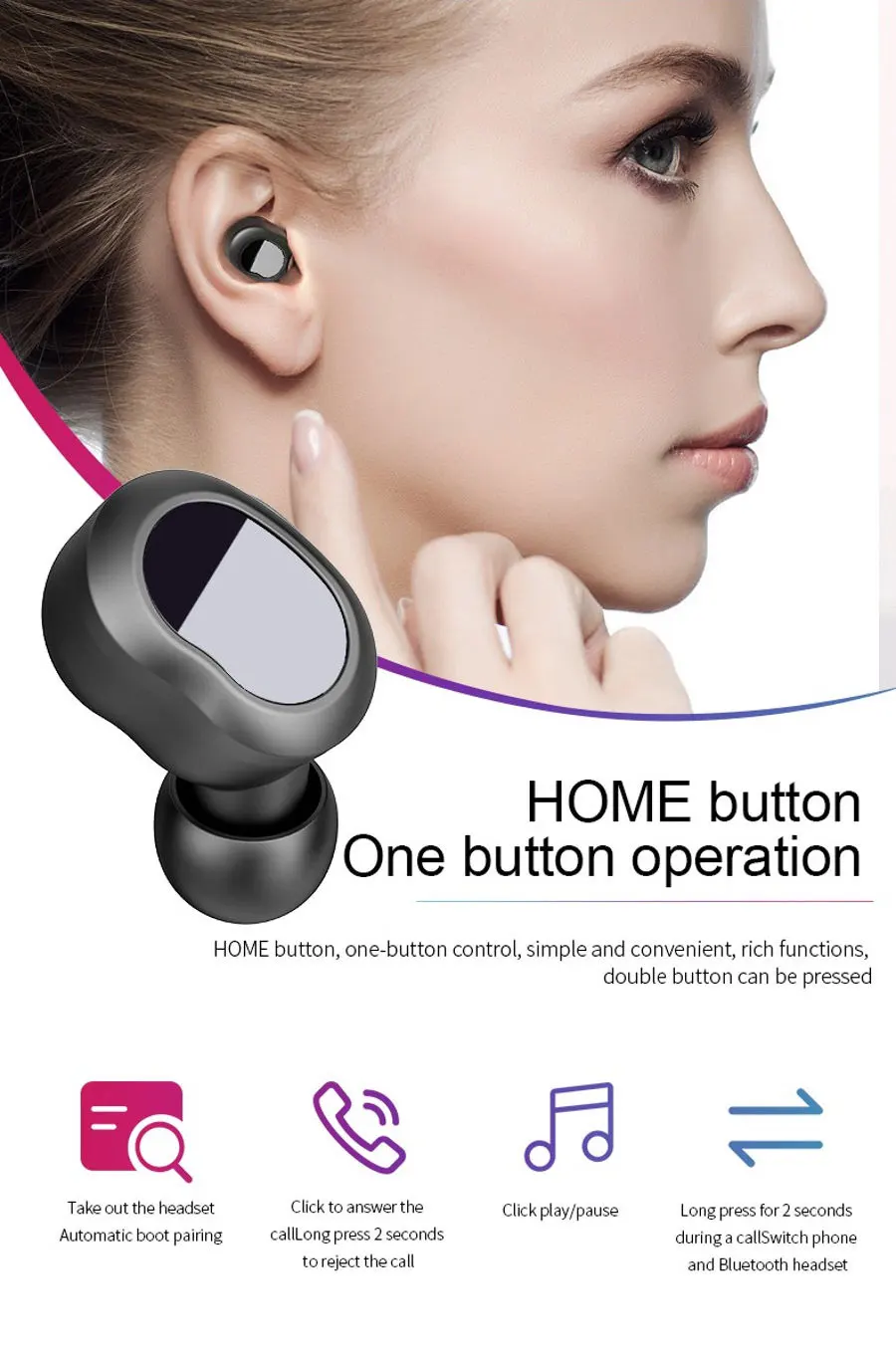 Vitu A8 tws Наушники Беспроводные Bluetooth 5,0 наушники для xiaomi bluetooth наушники для iphone bluetooth 5,0 гарнитуры