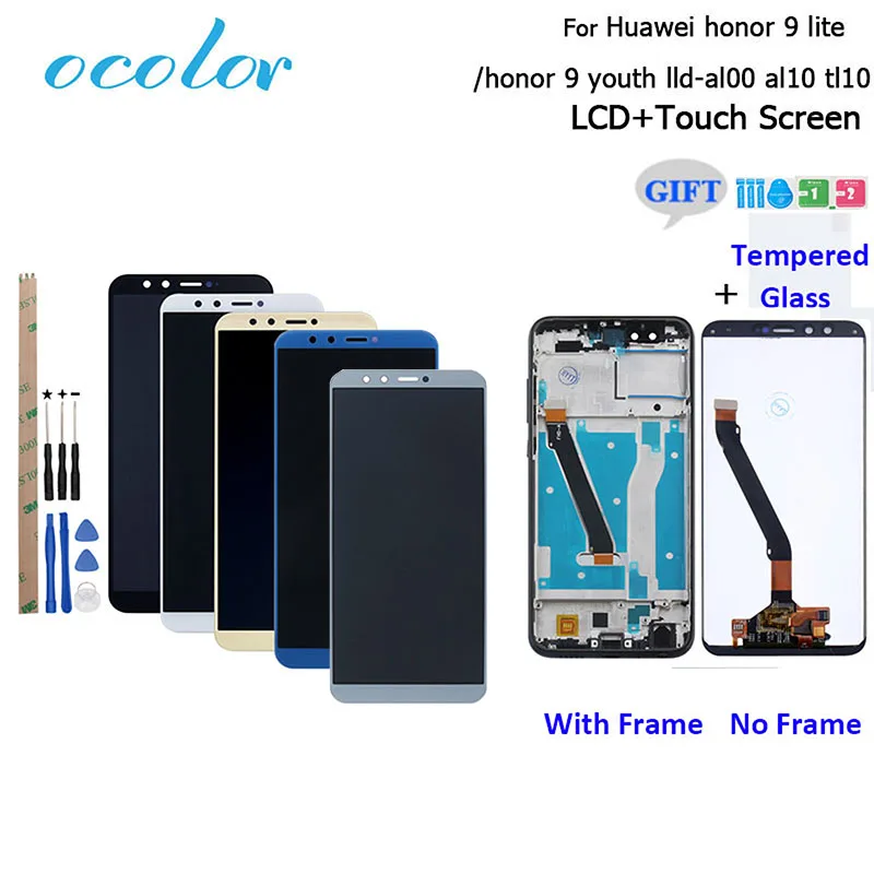 Сменный сенсорный ЖК экран ocolor для Huawei Honor 9 Lite Youth AL10 TL10 с рамкой инструментами