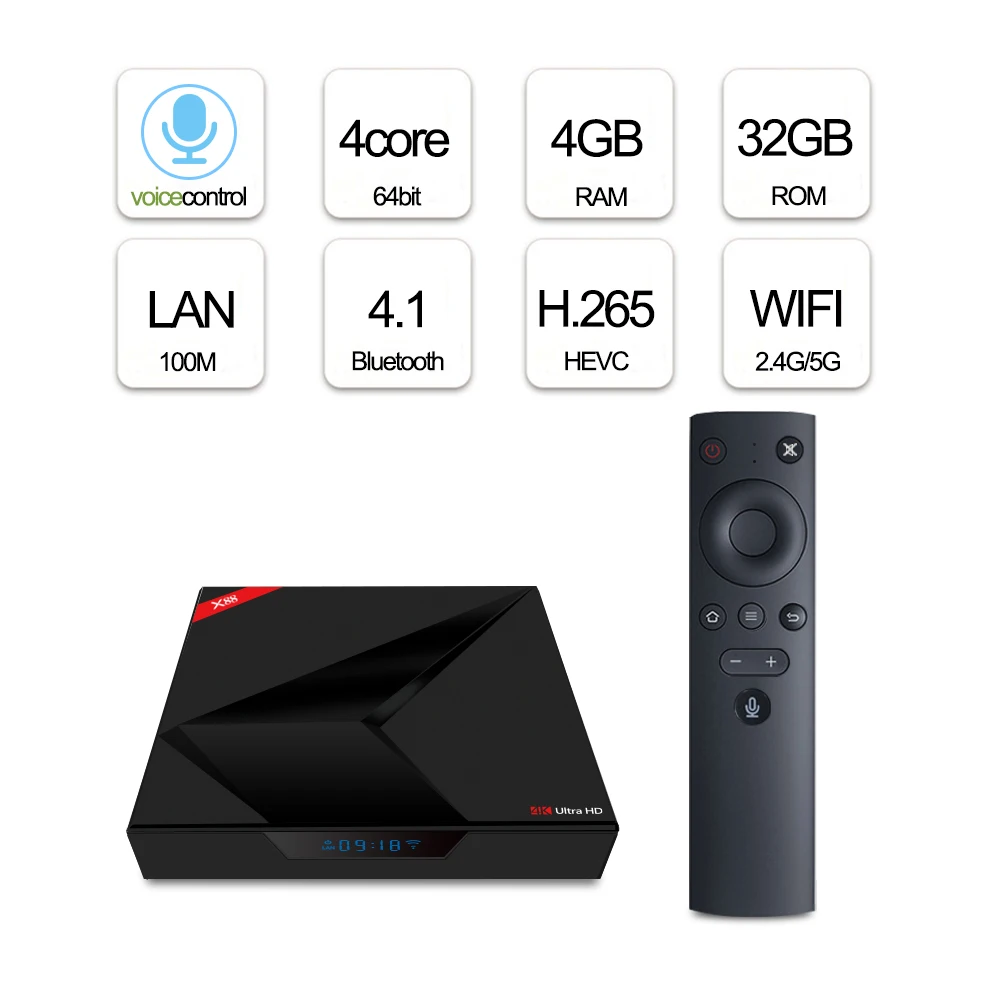 Новый X88 Google Android TV 7 1 Голосовое управление коробка Rockchip RK3328 4 ГБ 32 голосовое вход