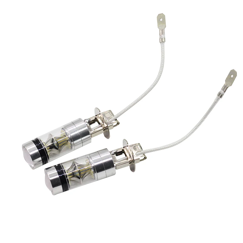 Cawanerl 1 пара 100 Вт H3 автомобильная светодиодная лампа 20 SMD 2200LM белая 6000K
