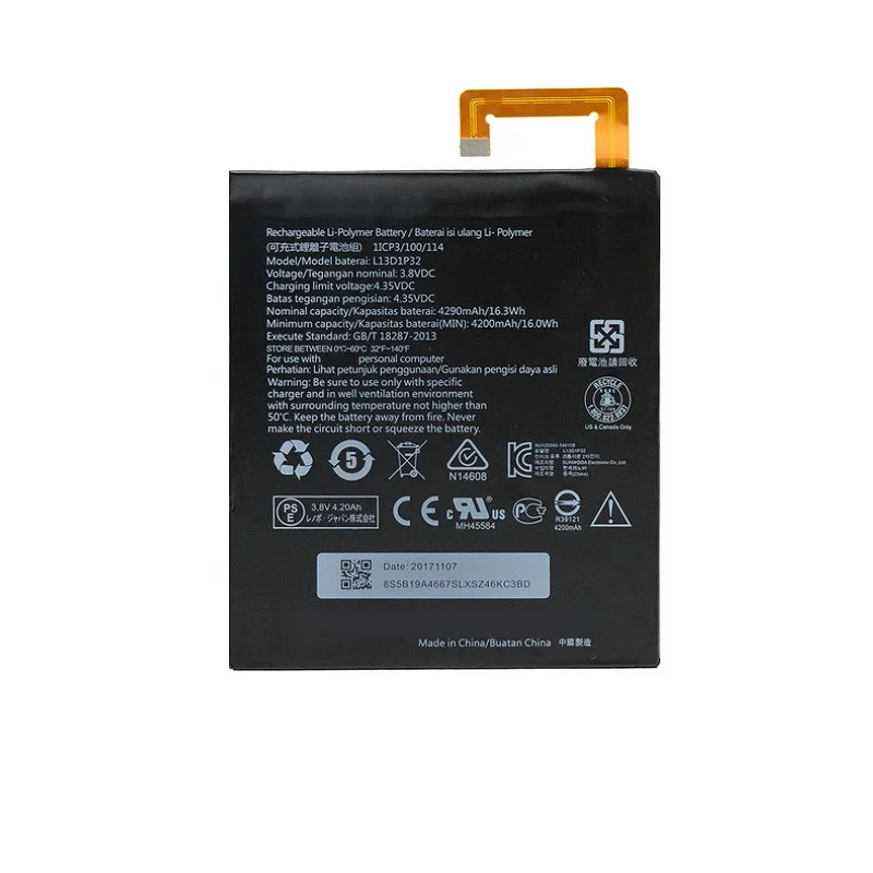 L13D1P32 для Lenovo Lepad Tab A8 50 A5500 S8 TAB 3 Tab3 8 дюймов новый высококачественный аккумулятор TB3