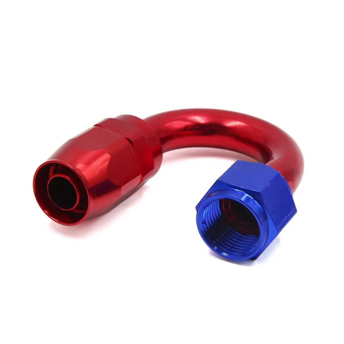 Uxcell Blue Red AN10 180 Degree Car Gas Oil Fuel Hose Line End Fitting Adapter Connector | Автомобили и мотоциклы
