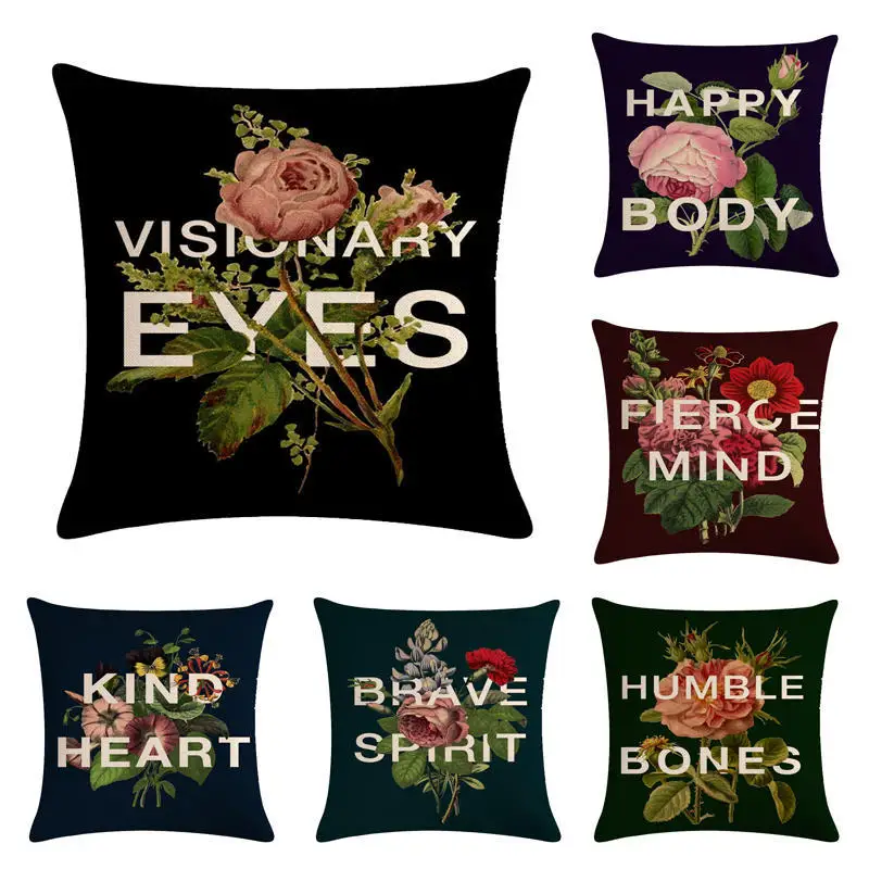 

Kind Heart Cotton Linen Throw Pillow Case Cushion Cover Home Decor Decorative Pillows For Sofa Seat Cushion 45cm*45cm