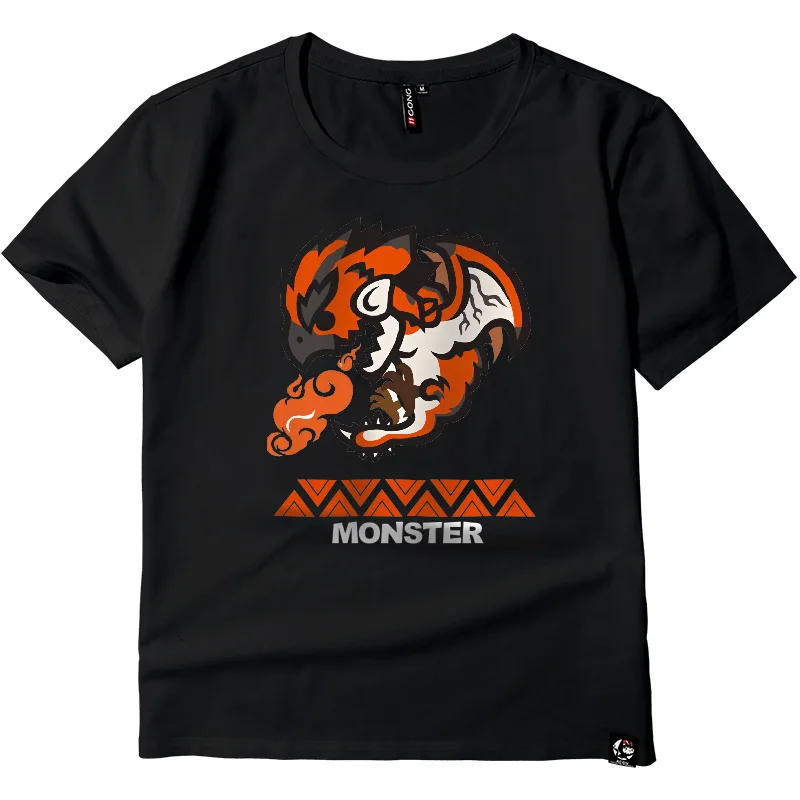Monster футболка с изображением охотника для мужчин унисекс футболка мультфильм футболка повседневное Топ аниме Camiseta Streatwear короткий рукав ткань топы