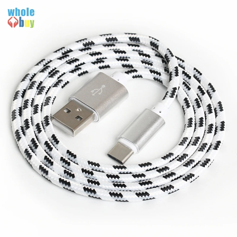 Высококачественный Плетеный сетчатый кабель 100 шт./лот 1 м 2 3 Type-c Micro 5pin 8pin для