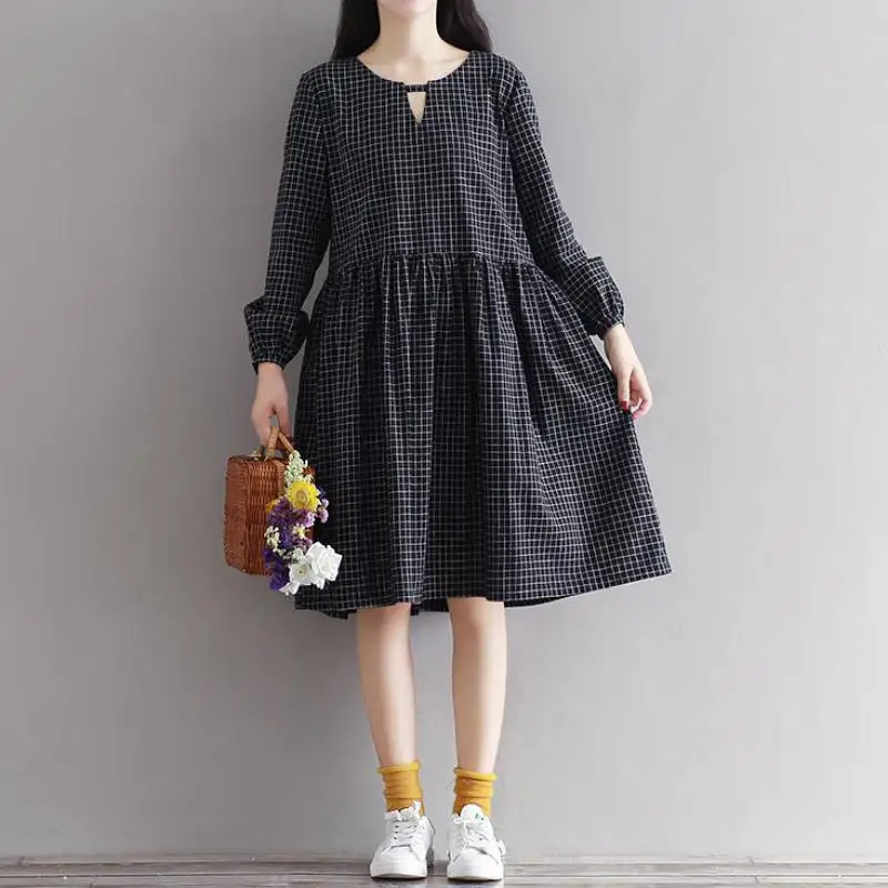 Новинка 2019 года для женщин весна Мори Ретро хлопок и лен повседневное свободные