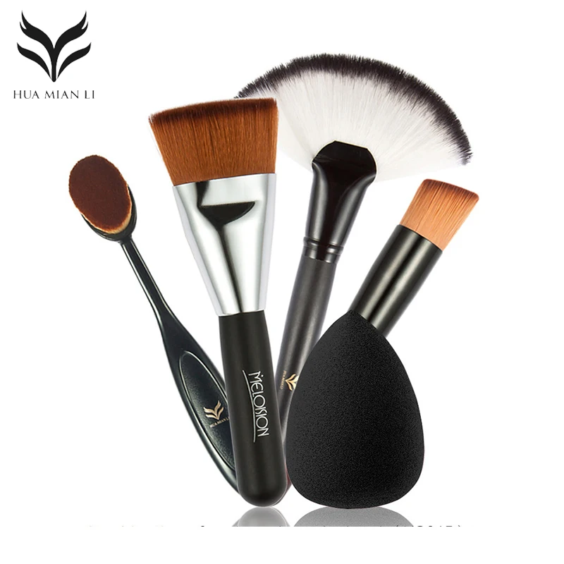 HUAMIANLI 5Pcs Professional Makeup Brushes Set Soft Face Novice Cosmetic Tools Foundation Blush Sponge Puff | Красота и здоровье