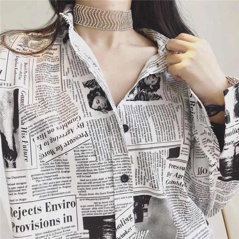 Kueenwang Для женщин 2019 Блузы Новый стиль модель рубашка корейский улица английский