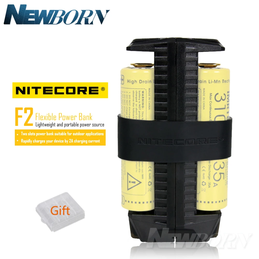 NITECORE F2 гибкий внешний аккумулятор 2 а умный литий ионный IMR слота USB зарядное